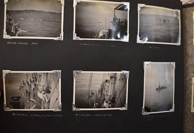 Lot 31 - A photograph album of naval photographs taken...