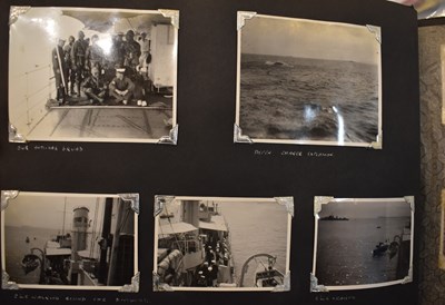 Lot 31 - A photograph album of naval photographs taken...