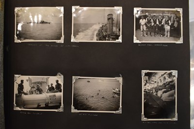 Lot 31 - A photograph album of naval photographs taken...