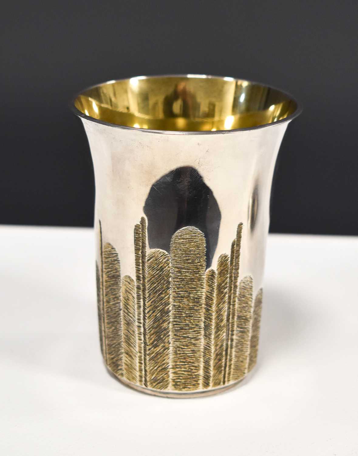Lot 3 - A silver wine goblet by Ian Calvert, with a...