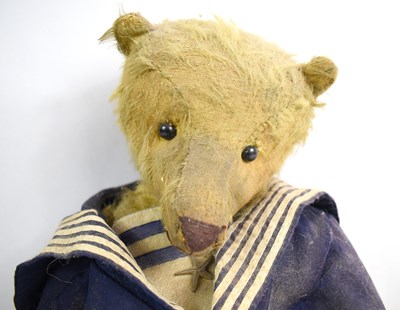 Lot 11 - A Vintage teddy bear, dressed in Naval style...