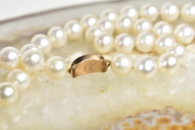 Lot 40 - A 19th century pearl necklace, with gold,...