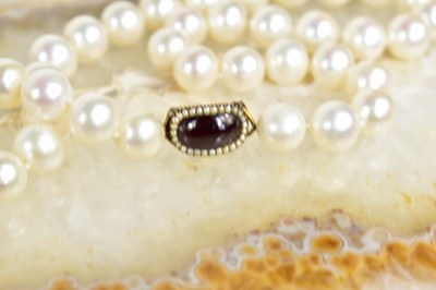 Lot 40 - A 19th century pearl necklace, with gold,...