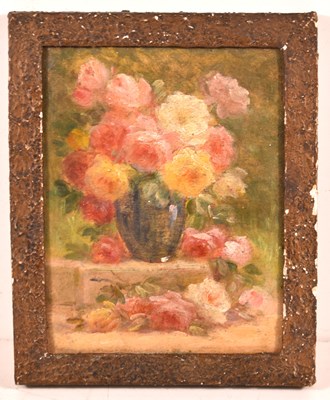 Lot 131 - A 19th century still life of flowers in a vase,...