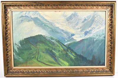 Lot 308 - An oil on canvas painting, landscape scene...