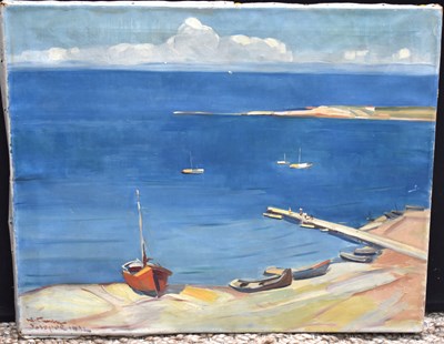 Lot 236 - A 20th century oil on canvas depicting a...