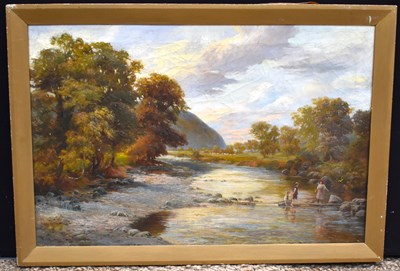 Lot 376 - Sam Garratt (British, 1864–1946); River scene...