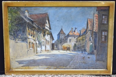 Lot 300 - W.J Lineham, (20th century); A European street...