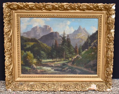 Lot 292 - F. Koler, (19th/20th century); mountain...