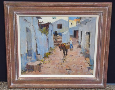 Lot 293 - J. Gonzales, (20th century); street scene with...