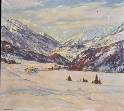 Lot 417 - Fritz Osswald (Zurich 1878-1966): alpine snowy...