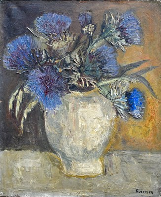 Lot 8 - Raymond Guerrier (1920-2002): blue thistles in...