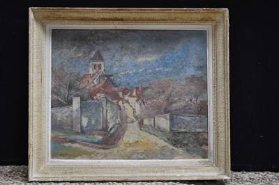 Lot 356 - Eric Detthow (1888-1952): Village landscape,...
