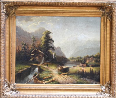 Lot 21 - A 19th century oil on canvas depicting an...