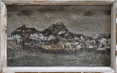 Lot 225 - Denise Lemaire (born 1925): harbour scene, oil...