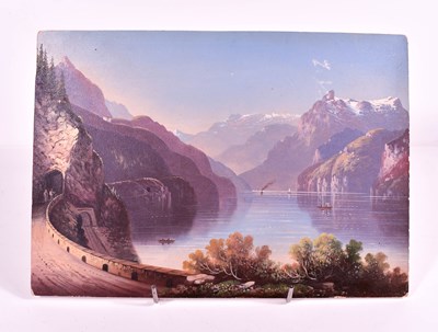 Lot 97 - An early 20th Century Swiss oil on board...