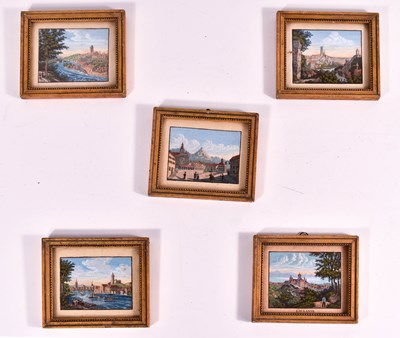 Lot 99 - A set of five 1830s hand coloured miniature...