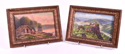 Lot 100 - A pair of Austrian oil on board paintings...