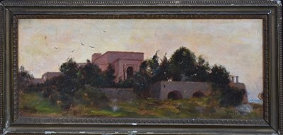 Lot 106 - F.D.H. (19th century): Mediterranean landscape...