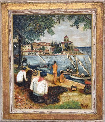 Lot 29 - Guy (20th century): Impressionist oil on board...