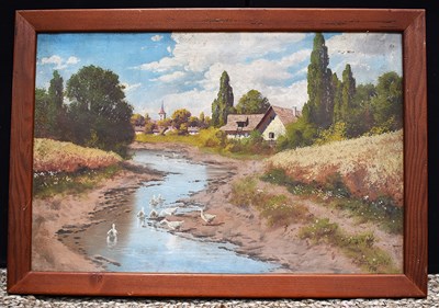 Lot 215 - A mid 20th century oil on canvas depicting a...