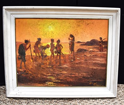 Lot 145 - A 20th century oil on board in the...