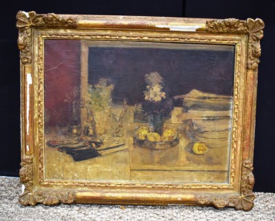 Lot 323 - A 19th century oil on canvas, still life...