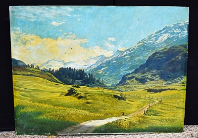 Lot 319 - Gustav Holstein, (German, 1876-1930); Alpine...