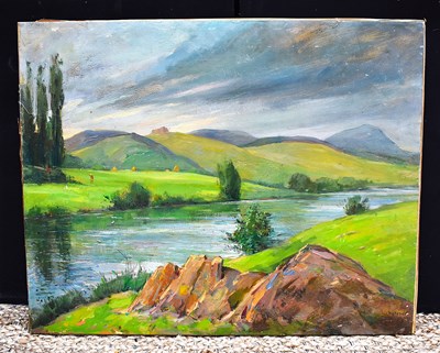 Lot 390 - Jean Chaleye, (French, 1878-1960); Landscape...