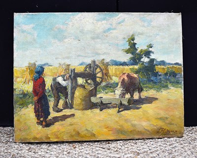 Lot 140 - A 20th century oil on canvas depicting a...