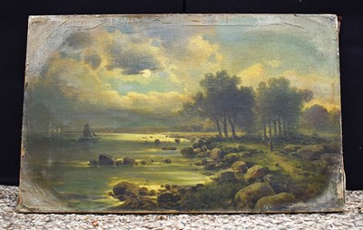 Lot 114 - A 19th century oil on canvas depicting a...