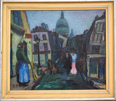 Lot 6 - G. Giron, (20th century); Abstract street...