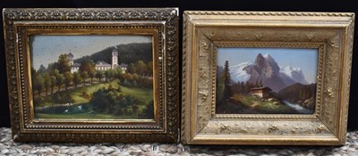 Lot 116 - Two 19th Century miniature oil on board...