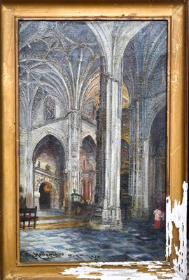 Lot 318 - An early 20th century oil on canvas depicting...
