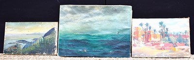 Lot 190 - A group of three oil paintings to include a...