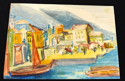 Lot 61 - A Mid-Century impressionist watercolour...