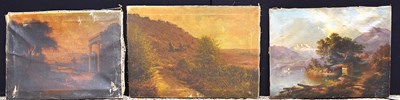 Lot 62 - A group of three 19th century oil on canvas...