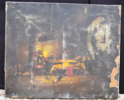 Lot 64 - A 19th century oil on canvas depicting Spanish...