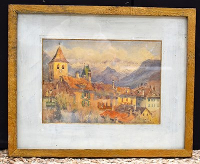 Lot 65 - A 20th century watercolour landscape depicting...