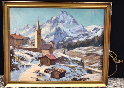 Lot 58 - A 20th Century oil on board painting of the...