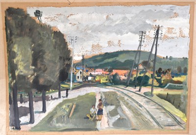 Lot 185 - Adrien Holy (Swiss 1898-1979): rural landscape...