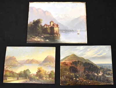 Lot 51 - Two 19th Century European oil on board...