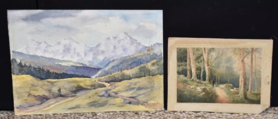 Lot 47 - A 19th century watercolour depicting a lone...