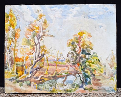 Lot 72 - Ortega, (20th century): Trees surrounding a...