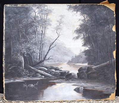 Lot 73 - Louis Frank, (20th century): Trees beside a...