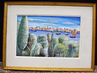 Lot 196 - (20th century); A view of Venice, pastel and...