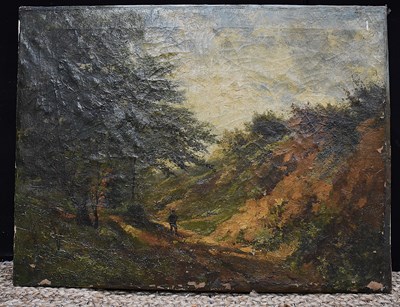 Lot 200 - Fran Dottern? (19th century); Figure walking...