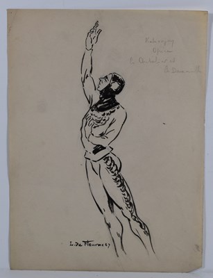 Lot 406 - Louis de Fleurac, (French, 1876-1965); An ink...