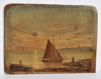 Lot 77 - A 19th century miniature oil on card depicting...