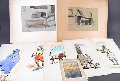 Lot 85 - A selection of 20th century watercolour on...